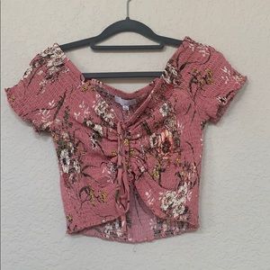 Crop floral top